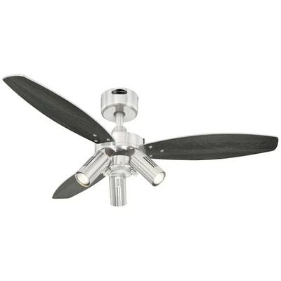 Westinghouse 7255740 Bendan Ceiling Fan 60W Satin Chrome, Wengue Blades - Image 1 of 2