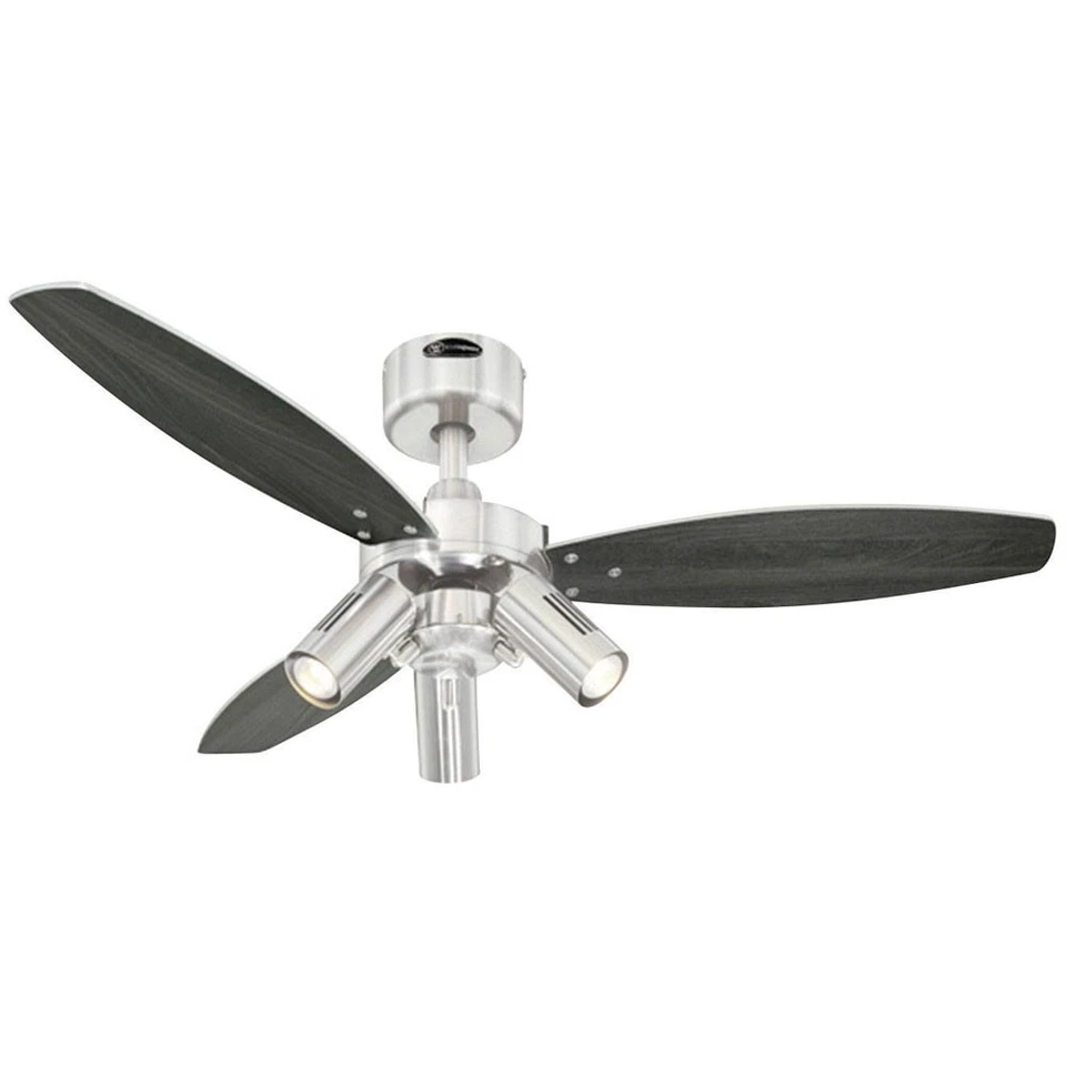 Westinghouse 7255740 Bendan Ceiling Fan 60W Satin Chrome, Wengue Blades - Image 1 of 2