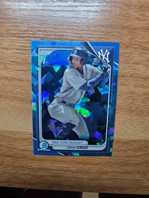 2024 Bowman Chrome Sapphire JOHN CRUZ card #77 NEW YORK YANKEES - Image 1 of 2