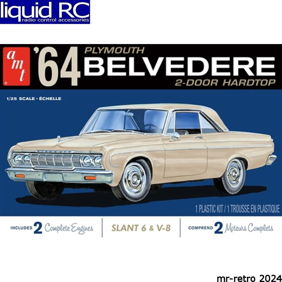 AMT 1188M 1/25 1964 Plymouth Belvedere w/ Straight 6 Engine Plastic Model - Image 1 of 1