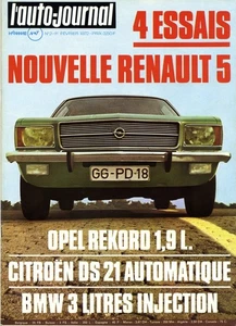 L'AUTO JOURNAL n°2/1972 OPEL REKORD 1.9L DS21 AUTOMATIQUE BMW 3.0 CSI - Foto 1 di 1