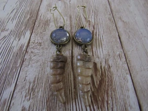 Klapperschlange Klapper Ohrringe Opalit Schmuck Schlange Geist Tier Knochen E719 - Bild 1 von 3