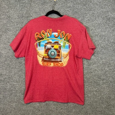 Camiseta Ron Jon Surf Shop Para Hombre Grande Roja Gráfica Camiseta Cuello Redondo Manga Corta Foto 1 de 4