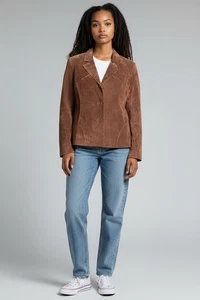 Vintage Brandon Thomas Leather Suede Jacket Womens Size L Brown Y2K Retro Cowboy - Picture 1 of 8