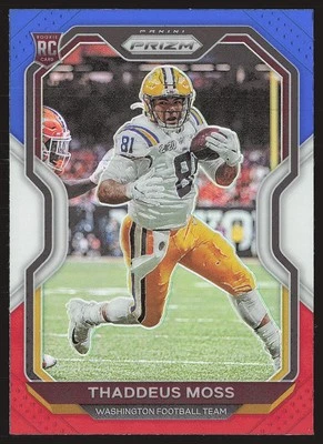 2020 Panini Prizm #386 Thaddeus Moss Prizm Red White and Blue RC - Image 1 of 2