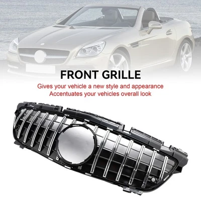 Chrome Front Radiator Grill Grille Fit Mercedes SLK-Class R172 SLK55 2011~2016 Foto 1 de 4