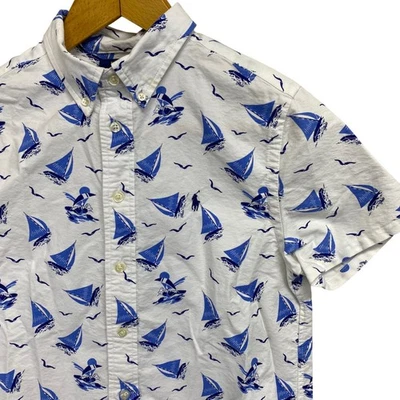 Polo Ralph Lauren Boys Shirt L/G (14-16) Bear Sailboat Button Down Short Sleeve - Image 1 of 4
