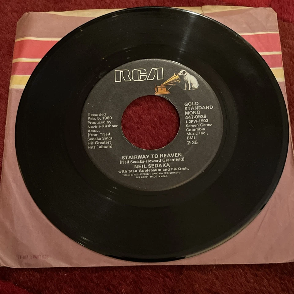 Neil Sedaka – Stairway To Heaven  45 rpm NM - Image 1 of 1