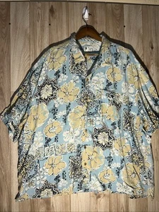 Vintage Silk 1969 Men's 4XL Silk Blend Floral Colorful Button Up Hawaiian Shirt - Picture 1 of 7