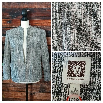 Anne Klein Blazer 12 Jacket Open Front Ballet Tweed Weave NWT - Image 1 of 4