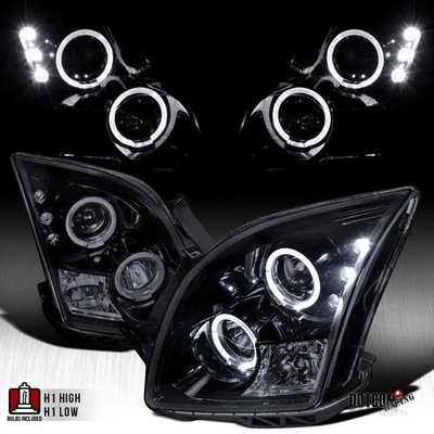 Fit 2006-2009 Ford Fusion Black Smoke LED Halo Projector Headlights Left+Right Foto 1 de 4