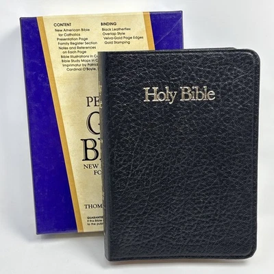 American Catholic Bible NAB Holy 1971 Nelson 9023 Black 6.75"x4.5" Vintage - Image 1 of 4