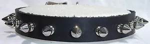 3/4 Zoll Premium Leder Halskette 11 kleine Spikes Gothic wählen Sie aus 7 Farben! - Bild 1 von 4