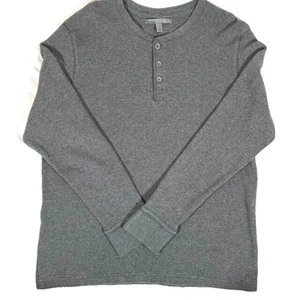 Old Navy ON Herren 3 Knopf Henley 2XL grau Stepp Pullover Stretch Langarm - Bild 1 von 11