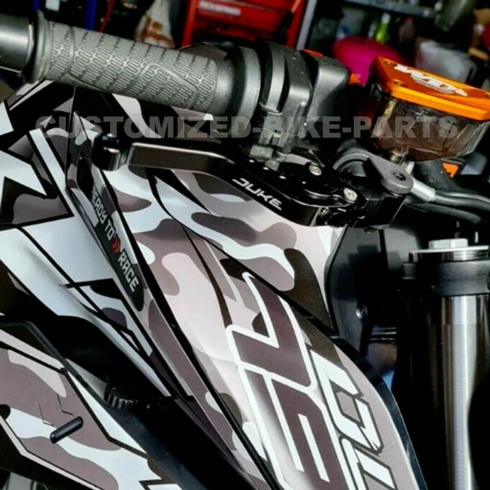 KTM 790 Duke 2018-2025 JUEGO DE PALANCA DE FRENO Y EMBRAGUE AJUSTABLE CORTO NEGRO Foto 1 de 4