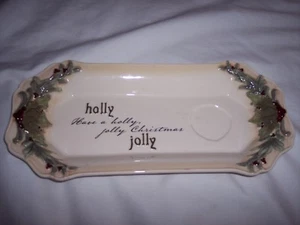 Grasslands Road ~ Christmas Dish Holly Jolly ~ 5.5" x 12" - Picture 1 of 2