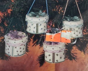 VTG 1989 MINI Cross Stitch 4 BAND BOXES BUCILLA BETTER HOMES GARDENS #8652 NEW - Picture 1 of 9