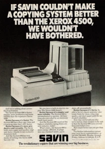 1981 Vintage Print Ad If Savin System 600 vs Xerox 4500 Copying System Better - Picture 1 of 2