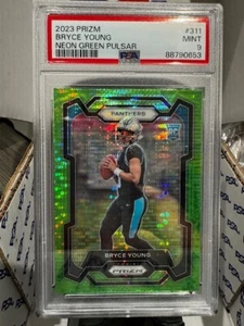 2023 Panini Prizm Bryce Young RC Neon Green Pulsar #311 PSA 9 Mint Panthers - Picture 1 of 2