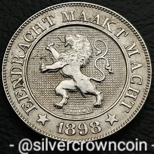 Belgium 10 Centimes 1898. KM#43. Ten Cents coin. Dutch Legend. Rampant Lion. - Picture 1 of 7