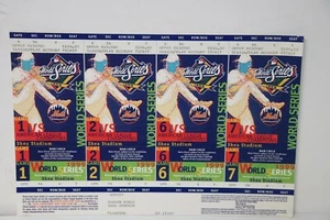 1999 NEW YORK NY METS PHANTOM NATIONAL LEAGUE WORLD SERIES TICKETS 4 UNCUT V7 - Bild 1 von 2