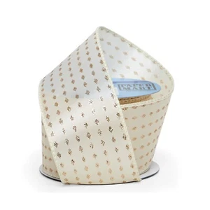 Ivory Gold Mini Diamond Satin Wired Ribbon - 2 1/2in. x 10 yards (pm56185702) - Picture 1 of 1