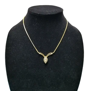 Ciondolo strass marchese tono oro 17" - Foto 1 di 9