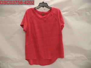 Xersion Plus Women's Cherry Rose V-Neck Short Sleeve Active Tee 0X 9800305010501 - Picture 1 of 8