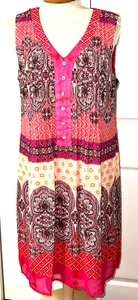 NWOT Rabbit Rabbit Rabbit Womens Sz 10 Dress Pink V-Neck Sleeveless Lined - Picture 1 of 7