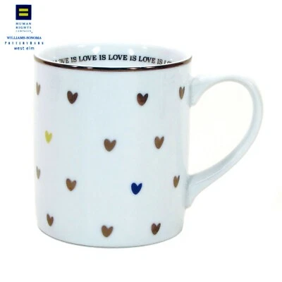 Human Rights Campaign LOVE IS LOVE 12oz Mug Pride Williams Sonoma Pottery Barn - Image 1 of 4