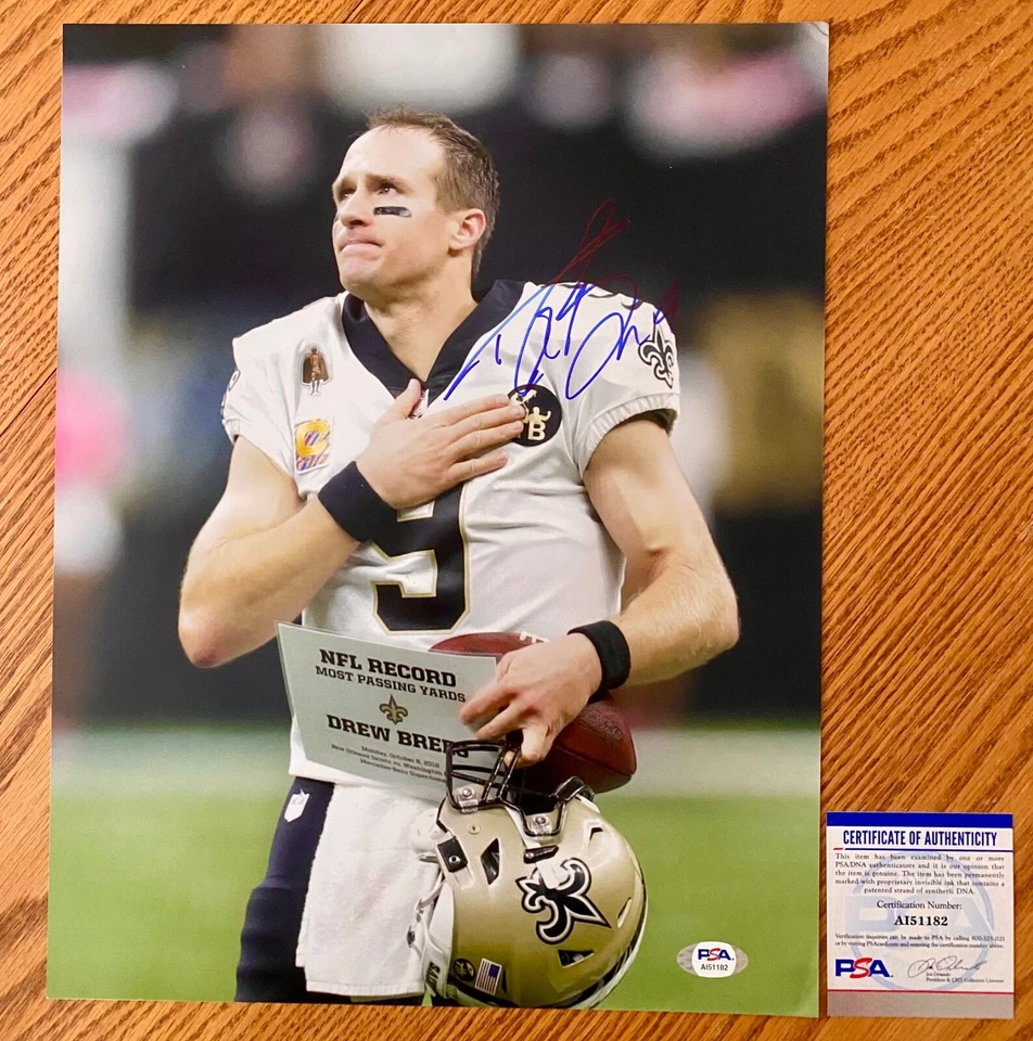Drew Brees New Orleans Saints Signed 11x14 Photo PSA COA RARE B - Image 1 of 1