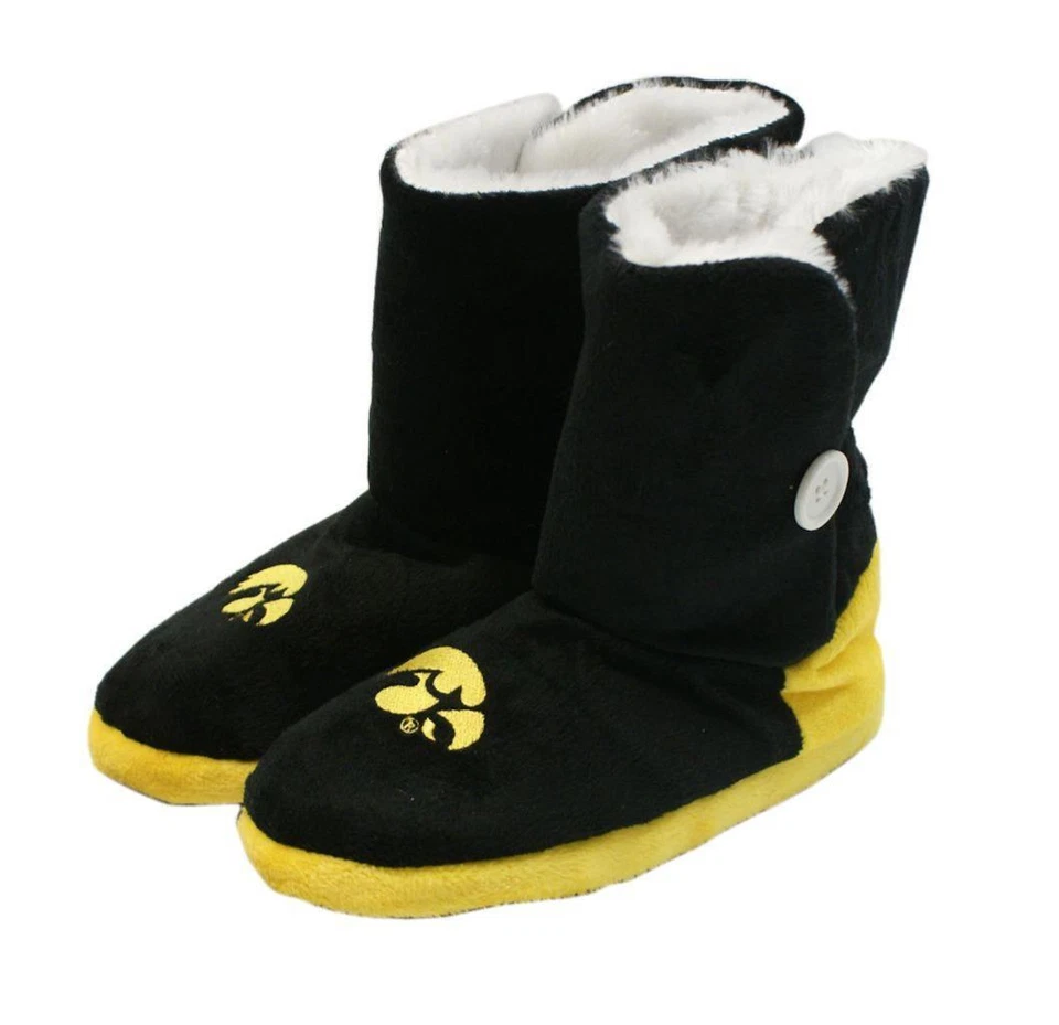 Iowa Hawkeyes Size Large Women's Boot Slippers [NEW] NCAA House Shoes - Image 1 of 1