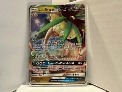 Pokemon Sun & Moon Crimson Invasion 74/111 Holo Alolan Exeggutor GX NM 0914 #219 - Image 1 of 2