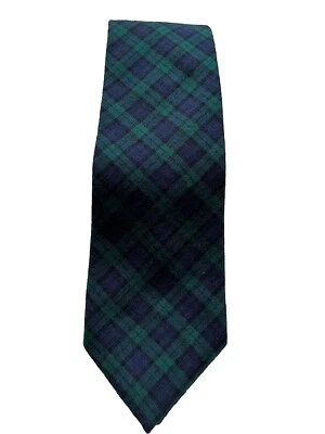 Corbata a cuadros vintage de mezcla de rayón de lana GAP para hombre hecha en EE. UU. azul verde Foto 1 de 4