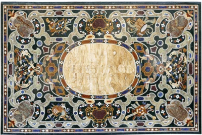 122cm x 91.4cm Verde Mármol Comedor Table Top Semi Precioso Piedras Incrustación - Imagen 1 de 4