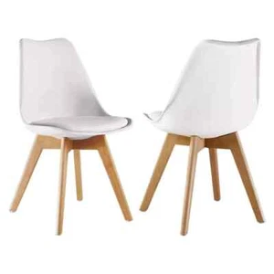 set of 6 Dining Chairs Modern Contemporary Scandinavian 6 chairs - white - Picture 1 of 6