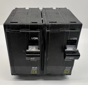 Square D QO250CP Miniature Circuit Breaker - 50 A, 2 Pole, 120/240 VAC-2 PACK🔥 - Picture 1 of 5