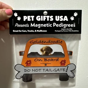 Pet Gifts USA Magnetic Pedigrees Dog Magnet - Goldendoodle On Broad Do Not TailG - Picture 1 of 2