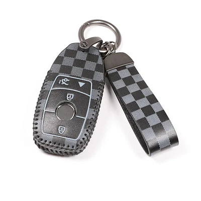 Para Mercedes-Benz Clase A B C E S Clase G Cuero Negro 4 Botones Llavero Estuche Cubierta Foto 1 de 4