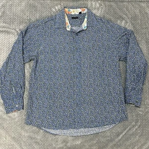 Structure Shirt Mens XL Button Up Dress Floral All Over Print Flip Cuff Easter - Picture 1 of 11
