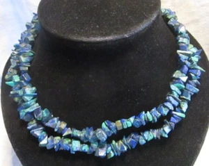 Collar de cuentas pepitas de piedra vintage - Imagen 1 de 7