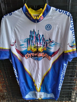 Camiseta deportiva de ciclismo Pace multicolor 1/2 cremallera City Of Angels Funride L hecha en EE. UU. Foto 1 de 4