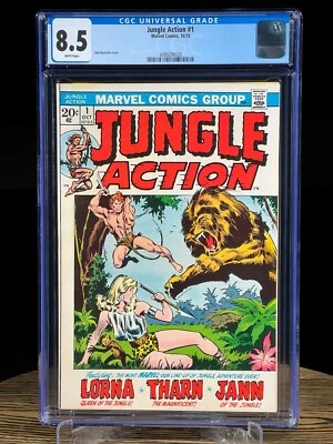 JUNGLE ACTION #1 CGC 8.5 Oct 1972 Marvel Tarzan Collectors Premiere Issue - Image 1 of 2