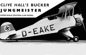 Model Airplane Plans (UC): Bucker Jungmeister 36" Super Scale for .19 Engine - Picture 1 of 3