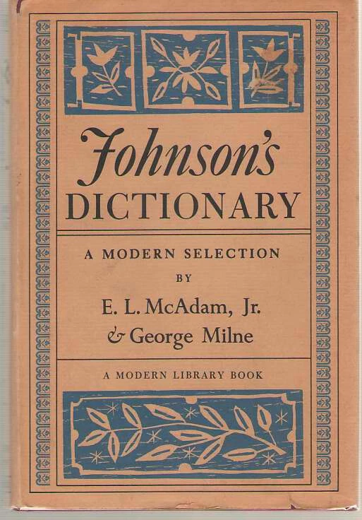 Johnson's Dictionary A Modern Selection Modern Library 355.1 - 1st ML Edition - Image 1 of 1