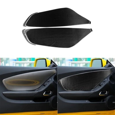 6Pcs Real Carbon Fiber Interior Door Panel Cover Trim For Chevrolet Camaro 10-15 Foto 1 de 4