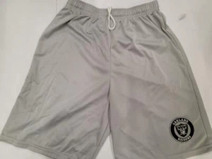 0724-7 Mens NFL OAKLAND RAIDERS Polyester Jersey SHORTS SILVER New - Picture 1 of 1