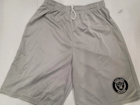 0724-7 Mens NFL OAKLAND RAIDERS Polyester Jersey SHORTS Embroidered SILVER New Cover