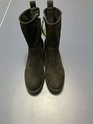 $550 PAUL GREEN NEWBURY ЧЕРНЫЕ ЗАМШЕВЫЕ САПОГИ РАЗМЕР США 7,5 / UK 5 / EU 37,5 НОВЫЙ - Изображение 1 из 4