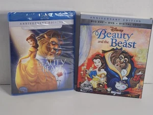 BEAUTY AND THE BEAST 1991 DISNEY BLU-RAY/DVD ANNIVERSARY EDITION w/NEW SLIPCOVER - Picture 1 of 7